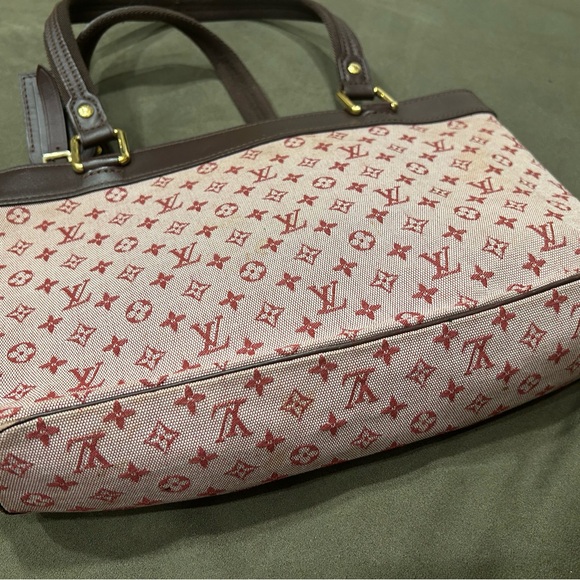 Louis Vuitton Red and Brown Satchel with Monogram Pattern - Picture 1 of 16